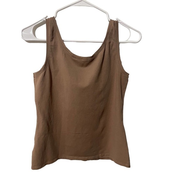 NIC+ZOE Light Brown Cotton Blend Perfect Tank w/Scoop Neck - Picture 5 of 6